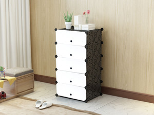 jaagriti articles 5 door 5 shelf plastic metal plastic collapsible shoe stand plastic collapsible shoe stand printed black- white 5 shelves diydo-it-yourself