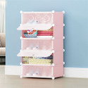 Jaagriti Articles 5 Door 5 Shelf Plastic Metal Plastic Collapsible Shoe Stand Plastic Collapsible Shoe Stand (PINK, 5 Shelves, DIY(Do-It-Yourself))