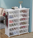 Jaagriti Articles 6 Door 12 Shelf Plastic Metal Plastic Collapsible Shoe Stand Plastic Collapsible Shoe Stand (WHITE, 12 Shelves, DIY(Do-It-Yourself))