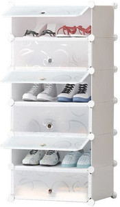 jaagriti articles 6 door 6 shelf plastic metal plastic collapsible shoe stand plastic collapsible shoe stand white 6 shelves diydo-it-yourself