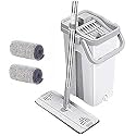 JAAMSO Royals Mop Floor Cleaning System - Washable Pads Perfect Cleaner for Hardwood, Laminate &amp; Tile (White Mop Floor Cleaning System)