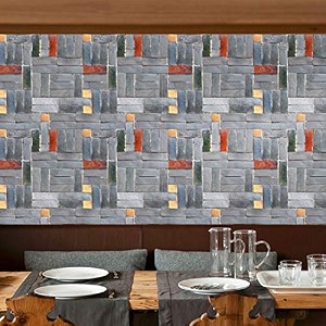 jaamso royals peel and stick 3d brick stone pattern design wall decal self adhesive vinyl shelf liner crafts wall paper wall sticker for home decor 800 cmx45 cm ie 40 sq ft