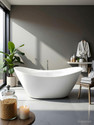 JABON BAGNO 170 cm Premium Acrylic Soaking Bathtub 6-Layer Reinforced Structure Free-standing Bathtub (100 or Above L)