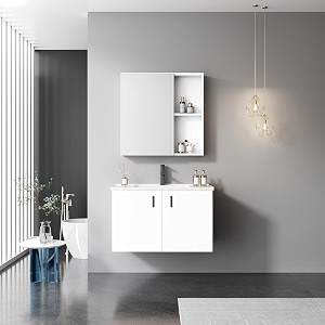 80cm wall mounted bathroom vanity washbasin cabinet  modern wash basin with storage unit  full bathroom sink amp mirror cabinet set white