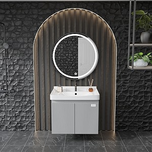 bathroom vanity cabinet set - modern grey 60cm moon