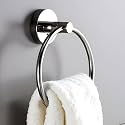 Premium Wall Mounted Towel Ring | Brass & Stainless Steel | Chrome Finish | Round Close Ring Design | Bathroom & Wash Basin Accessory
