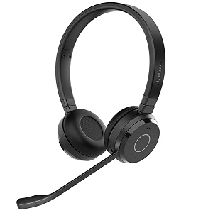 jabra evolve 65 te ms bluetooth headset with mic  wireless stereo office headphones  teams certified  usb-a link 390  work from home headset for pc amp mobile