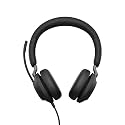Jabra Evolve2 40 PC Headset – Noise Cancelling Microsoft Teams Certified Stereo Headphones with 3-Microphone Call Technology – USB-A Cable – Black