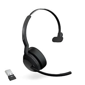 jabra evolve2 55 mono wireless headset - features aircomfort technology noise-cancelling mics amp active noise cancellation - works with uc platforms such as zoom amp google meet - black