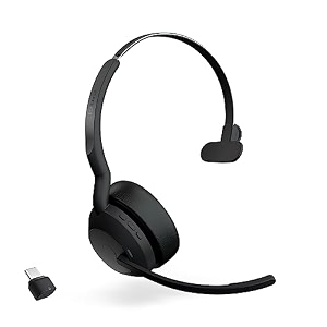 jabra evolve2 55 mono wireless headset - features aircomfort technology noise-cancelling mics amp active noise cancellation - works with uc platforms such as zoom amp google meet - black