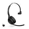 Jabra Evolve2 55 Mono Wireless Headset - Features AirComfort Technology, Noise-Cancelling Mics &amp; Active Noise Cancellation - Works with UC Platforms Such as Zoom &amp; Google Meet - Black
