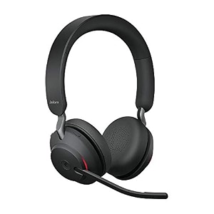jabra evolve2 65 wireless pc headset  noise cancelling uc certified stereo headphones with long-lasting battery  usb-c bluetooth adapter  black