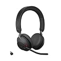 Jabra Evolve2 65 Link 390/380a Wireless PC Headset – Noise Cancelling Microsoft Teams Certified Stereo Headphones with Long-Lasting Battery – USB-C Bluetooth Adapter – Black