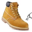 Jacata Work Boots For Men Steel/Soft Toe Non Slip Rubber Sole Resistant Utility Oil Mens Industrial Construction Boots