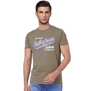 JACK JONES Mens Printed Slim Fit