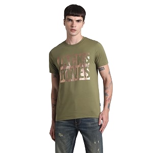 Jack Jones Mens Typography Printed Round