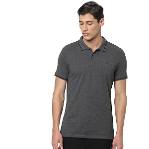 jack amp jones men39s cotton regular fit solid polo collar t-shirt