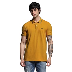 Jack Jones Mens Yellow Polo Collar