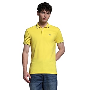 Jack Jones Mens Yellow Polo Collar