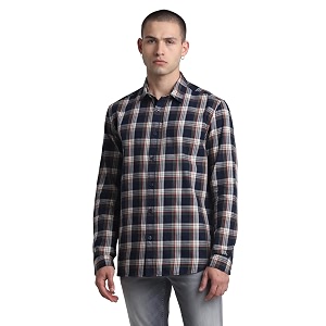 JACK JONES Mens Cotton Checke Regular