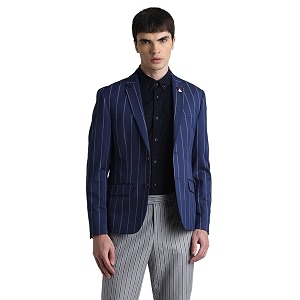 Jack Jones Striped Slim-Fit Single Breasted