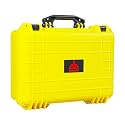 Jack Boss Waterproof Hard Camera Case with Pre-cut Foam,Yellow