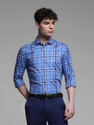 JACK JONES Men Checkered Casual Blue
