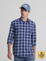 JACK & JONES Men Regular Fit Checkered Spread Collar Casual Shirt
