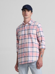 jack  jones men checkered casual multicolor shirt
