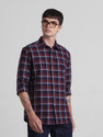 JACK & JONES Men Regular Fit Checkered Spread Collar Casual Shirt