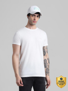 JACK JONES Solid Men Round Neck