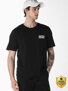 JACK JONES Typography Men Round Neck