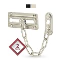 Jack N'Drill 2 Pack Door Chain Lock, 100% Child Proof Safety Chain Door Lock, Sturdy & Rust-Resistant Steel, Heavy Duty Chain Locks for Inside Door and Extra Front Door Lock (Satin Nickel)