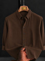 JACKBELLA Men Solid Casual Brown Shirt
