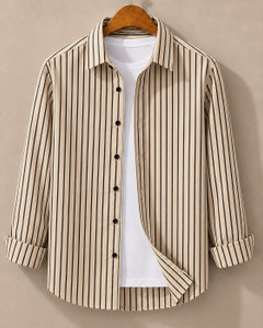 JACKBELLA Men Striped Casual Multicolor Shirt