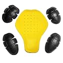 Jackets 4 Bikes Motorcycle Jacket Armor 5 PC CE Certified Level 1, Universal Fit, Shoulder Elbow Back 5PC Set Yellow