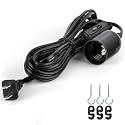 JACKYLED 1 Pack UL-Listed 20Ft Extension Hanging Lantern Cord Cable Black