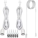 JACKYLED Extension Hanging Lantern Cord Cable 2-Pack 15Ft UL