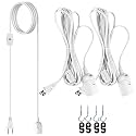 JACKYLED Extension Hanging Lantern Cord Cable Gear Switch UL 2-Pack 12Ft