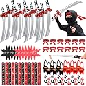 Jacyan 72Pcs Karate Party Favors Include Inflatable Sword Headbands Karate Party Decorations Slap Bracelets Costume Accessories Gift Set for Kids Boys Girls Birthday Supplies