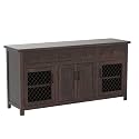 JAE Furniture Wood Sideboard Storage Cabinet with 3 Drawers and 3-Door Storage | Sideboard for Spacious Storage for Dining Room, Living Room, Kitchen | Traditional Crockery Cabinet| Sheesham Wood