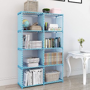 book self  8 layer portable book shelf kids books racks for home plastic bookshelf for home book shelves book stand book organizer book rack for study roomlibrary blue 8 cases
