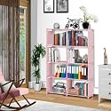 Book Self – 8 Layer Portable Book Shelf, Kids Books Racks for Home Plastic, Bookshelf for Home, Book Shelves, Book Stand, Book Organizer, Book Rack for Study Room/Library (Plain Pink, 8 Cases)