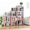 Book Self – 9 Layer Portable Book Shelf, Kids Books Racks for Home Plastic, Bookshelf for Home, Book Shelves, Book Stand, Book Organizer, Book Rack for Study Room/Library(Plain-Pink, 9 Cases)