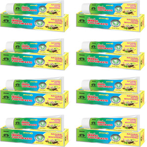 jagat devsutra dr recommended ayurvedic herbal fresh mint flavour toothpaste combo pack offer - 100 natural teeth whitening formula with no fluoride  no artificial colours toothpaste 1000 g pack of 8
