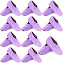 JaGely 11 Pair Reusable Cloth Shoe Covers for Indoors, Light Purple