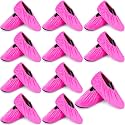 JaGely 11 Pair Reusable Cloth Shoe Covers for Indoors, Pink
