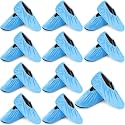 JaGely 11 Pair Reusable Cloth Shoe Covers for Indoors, Light Blue