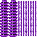 JaGely 48 Pcs Neon Party Hats &amp; Feather Boas for 80s Glow Party