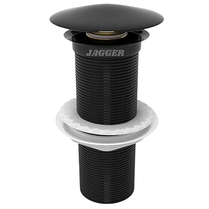 jagger jag132 brass stainless steel wash basin waste popup sink coupling with full thread glossy finish corrosion resistant for homeofficebathroom  534 inch  black 1